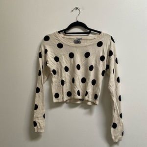 Charlotte Russe Polka Dot Cropped Sweater
